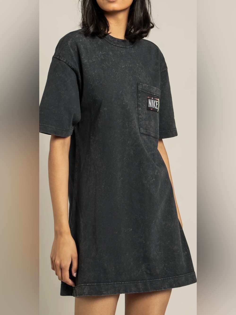 Nike Black Mineral-Wash Pocket T-Shirt Dress Small EUC